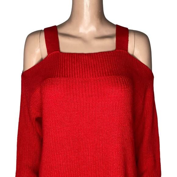 Sanctuary Sweater Womens XS Cold Shoulder Red New - Picture 4 of 14
